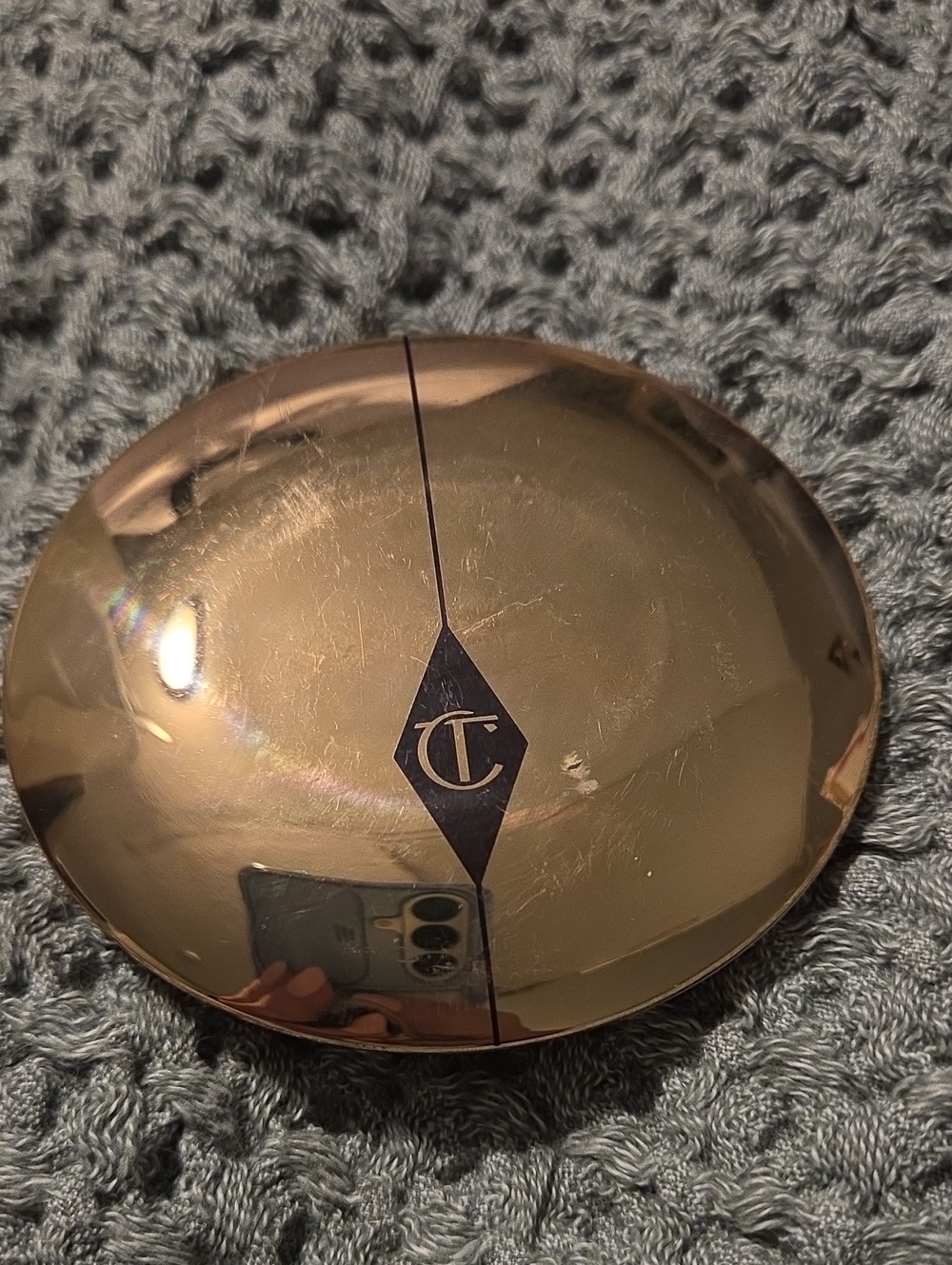 Charlotte Tilbury Rose Gold Compact with CT Logo